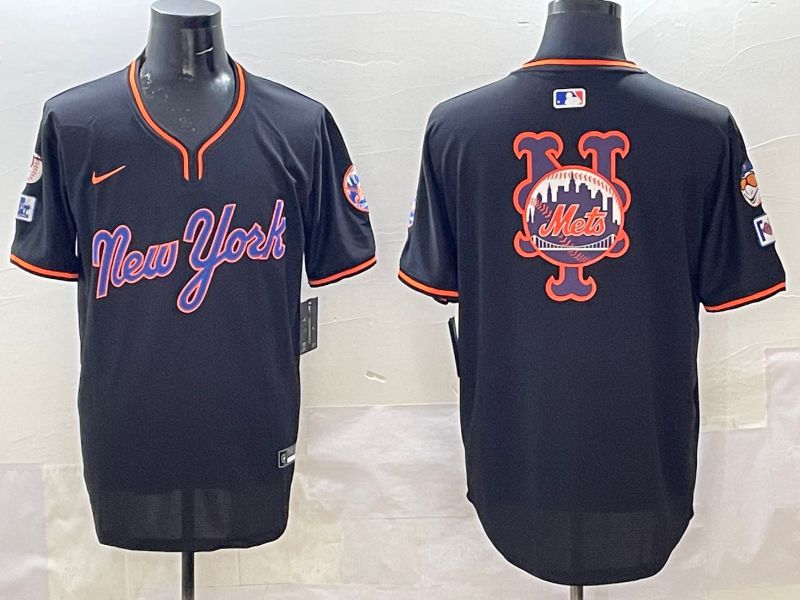 Men New York Mets Blank Black Throwback 2025 Nike MLB Jersey style 507->new york mets->MLB Jersey